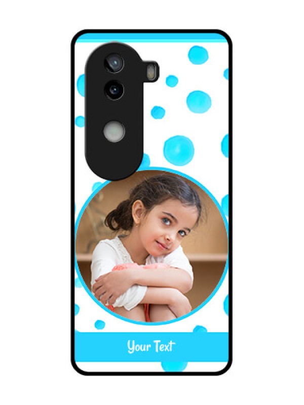 Custom iQOO Z9s 5G Custom Glass Phone CaseBlue Bubbles Pattern Design