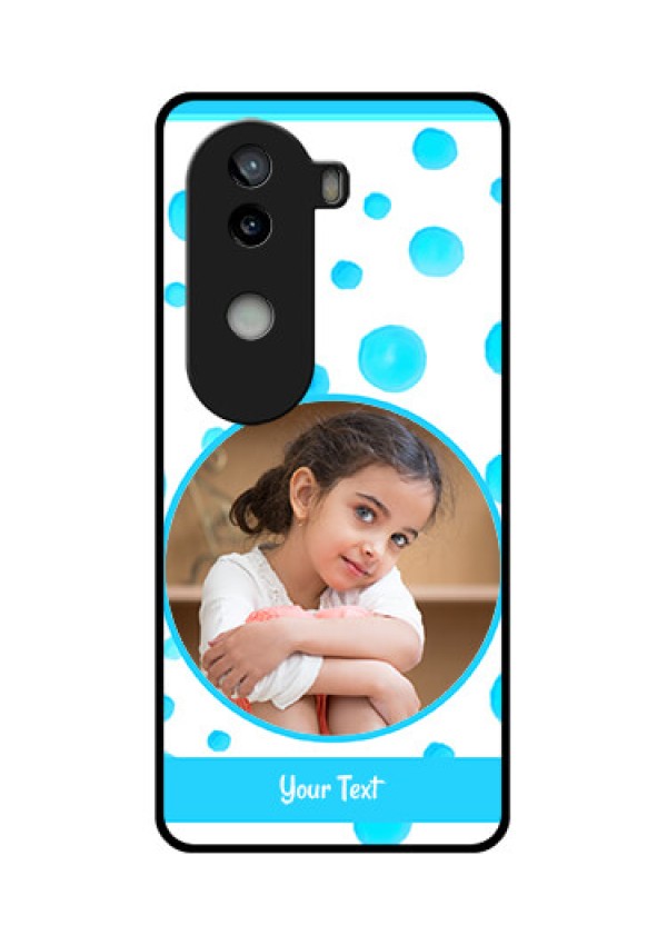 iQOO Z9s 5G Custom Glass Phone CaseBlue Bubbles Pattern Design