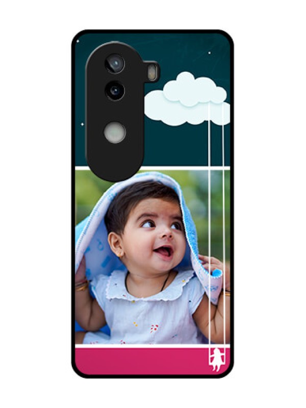 Custom iQOO Z9s 5G Custom Glass Phone CaseCute Girl With Cloud Design