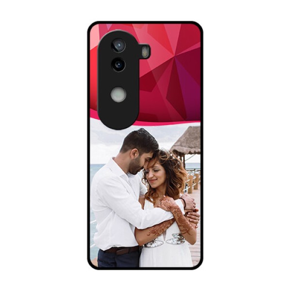 iQOO Z9s 5G Custom Glass Phone CaseRed Abstract Design