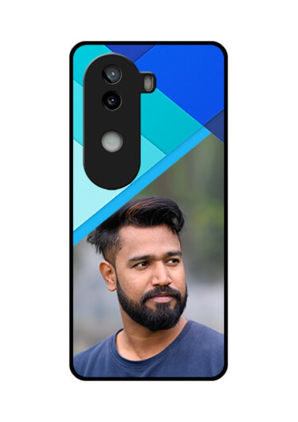 iQOO Z9s 5G Custom Glass Phone CaseBlue Pattern Design