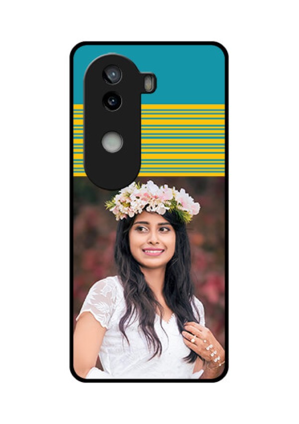 iQOO Z9s 5G Custom Glass Phone CaseYellow and Blue Design