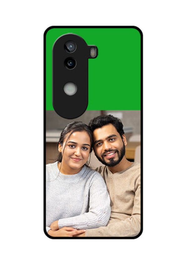 iQOO Z9s 5G Custom Glass Phone CaseGreen Pattern Design