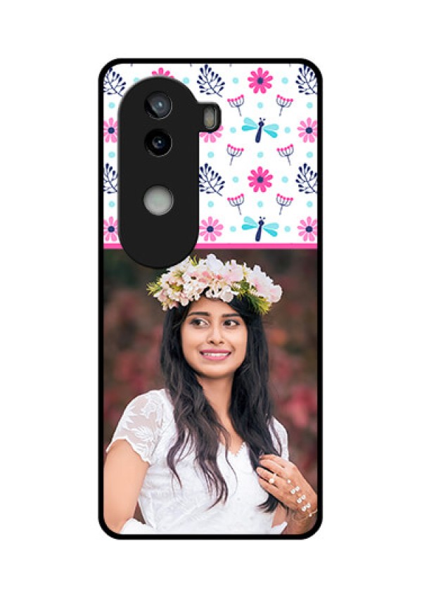 iQOO Z9s 5G Custom Glass Phone CaseColorful Flower Design