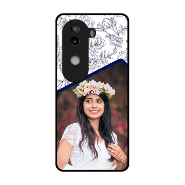 iQOO Z9s 5G Custom Glass Phone CaseClassy Floral Design