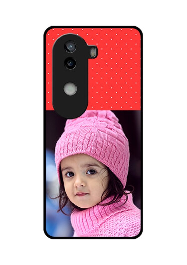 iQOO Z9s 5G Custom Glass Phone CaseRed Pattern Design