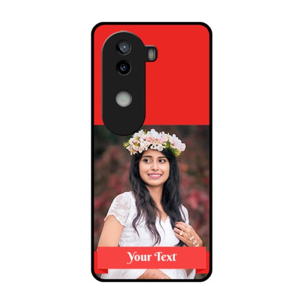 iQOO Z9s 5G Custom Glass Phone CaseSimple Red Color Design iQOO Z9s 5G Custom Glass Phone CaseSimple Red Color Design