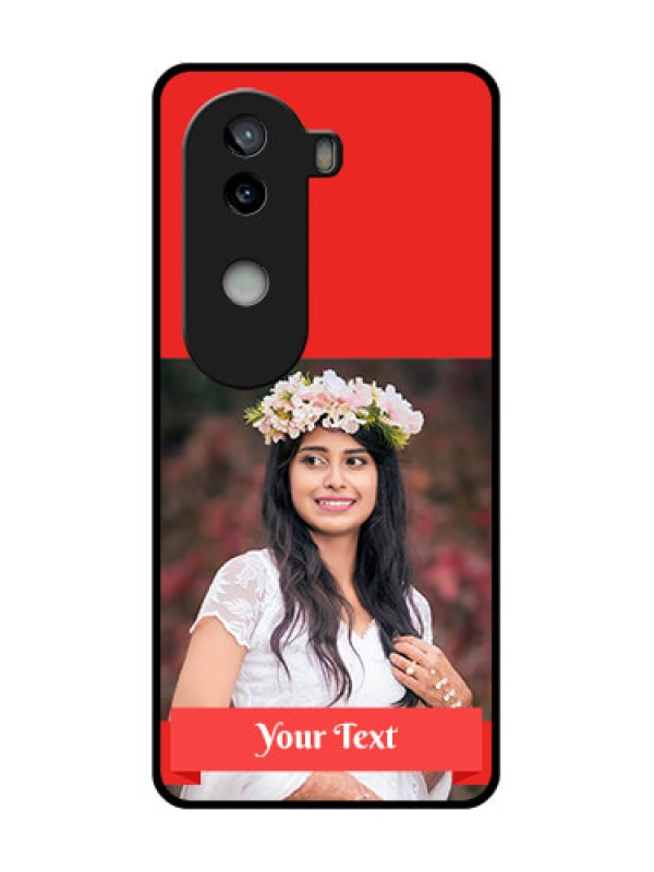 Custom iQOO Z9s 5G Custom Glass Phone CaseSimple Red Color Design