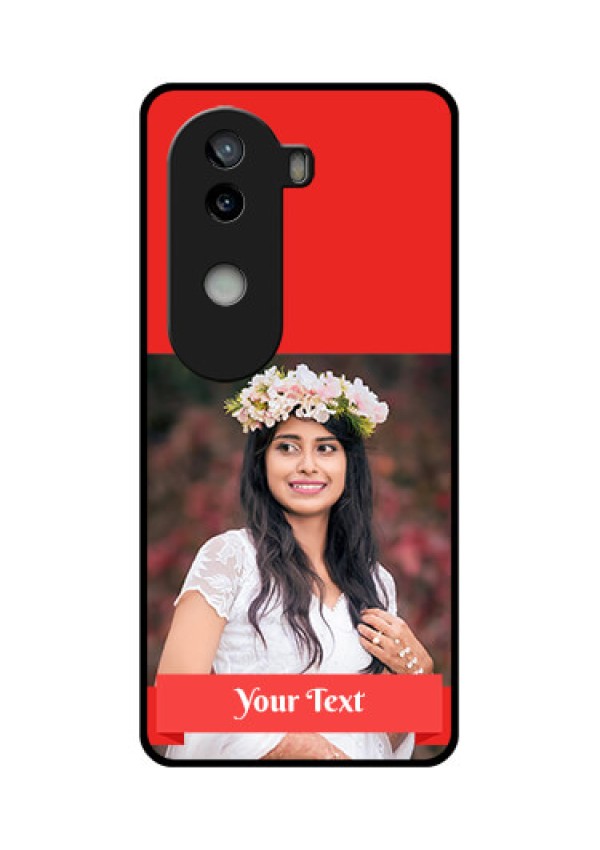 iQOO Z9s 5G Custom Glass Phone CaseSimple Red Color Design
