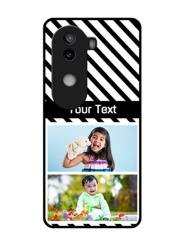 Custom iQOO Z9s 5G Custom Glass Phone CaseBlack And White Stripes Design