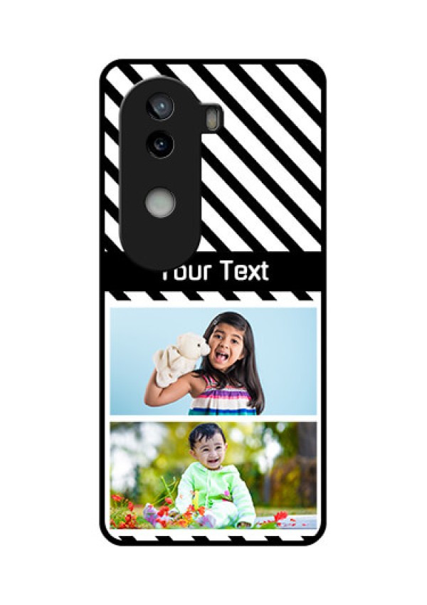 iQOO Z9s 5G Custom Glass Phone CaseBlack And White Stripes Design