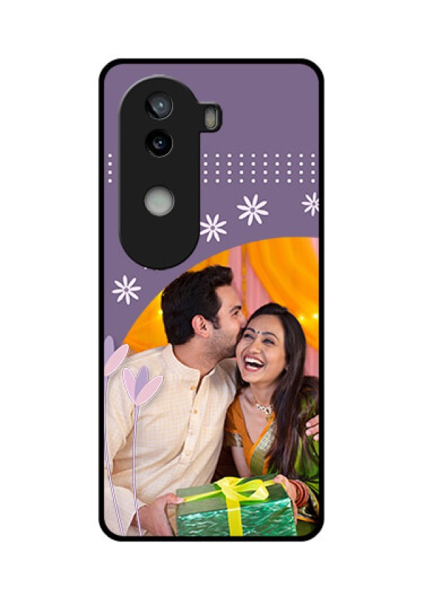 iQOO Z9s 5G Custom Glass Phone CaseLavender Flowers Design