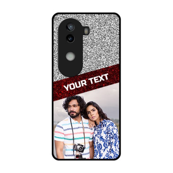 iQOO Z9s 5G Custom Glass Phone CaseImage Holder With Glitter Strip Design iQOO Z9s 5G Custom Glass Phone CaseImage Holder With Glitter Strip Design