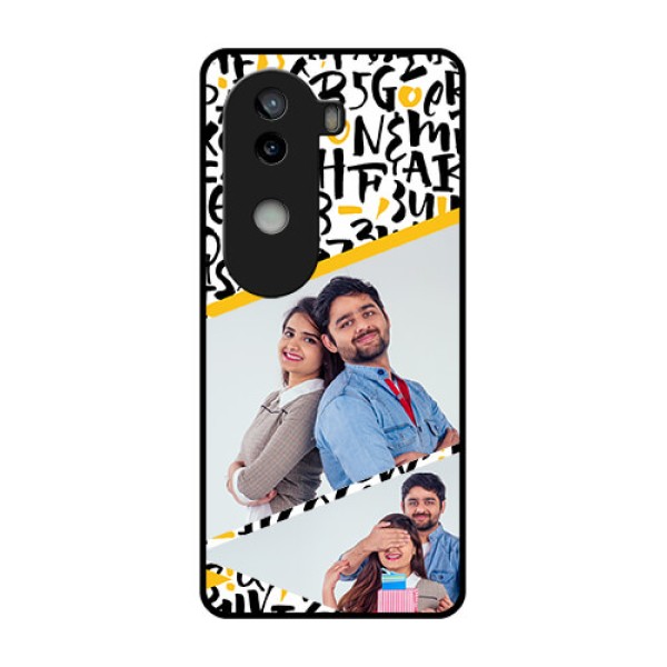 iQOO Z9s 5G Custom Glass Phone CaseLetters Pattern Design