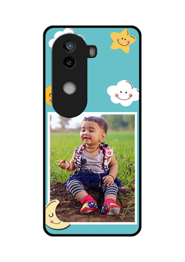 iQOO Z9s 5G Custom Glass Phone CaseSmiley Kids Stars Design