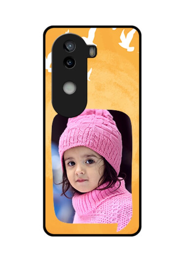 iQOO Z9s 5G Custom Glass Phone CaseWater Color Design With Bird Icons