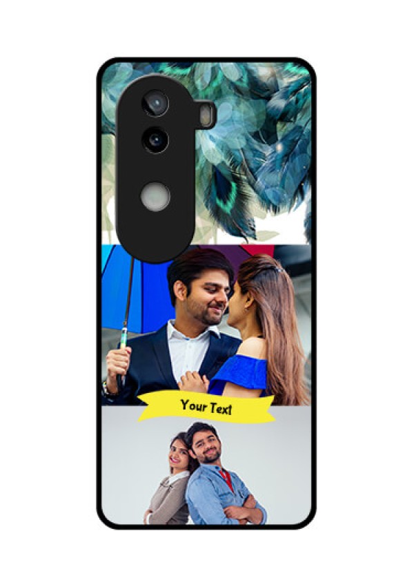 iQOO Z9s 5G Custom Glass Phone CaseImage With Boho Peacock Feather Design