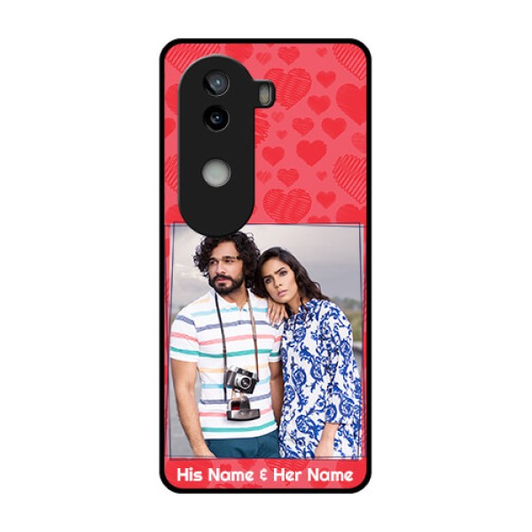 iQOO Z9s 5G Custom Glass Phone CaseWith Red Heart Symbols Design iQOO Z9s 5G Custom Glass Phone CaseWith Red Heart Symbols Design