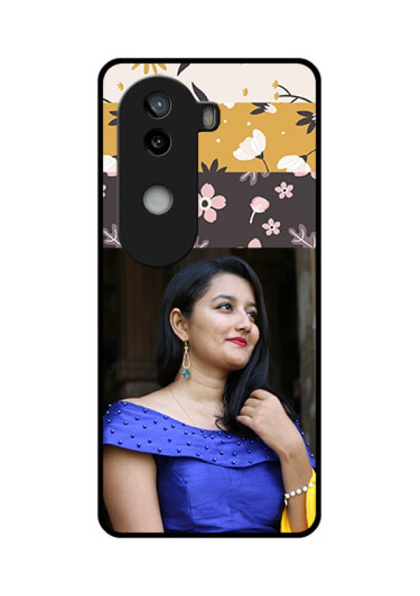 iQOO Z9s 5G Custom Glass Phone CaseStylish Floral Design