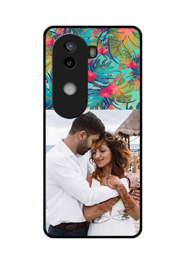 iQOO Z9s 5G Custom Glass Phone CaseWatercolor Floral Design