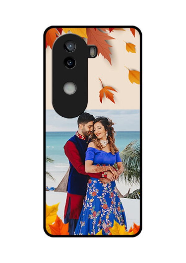 iQOO Z9s 5G Custom Glass Phone CaseAutumn Maple Leaves Design