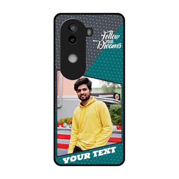 iQOO Z9s 5G Custom Glass Phone CaseBackground Pattern Design With Quote