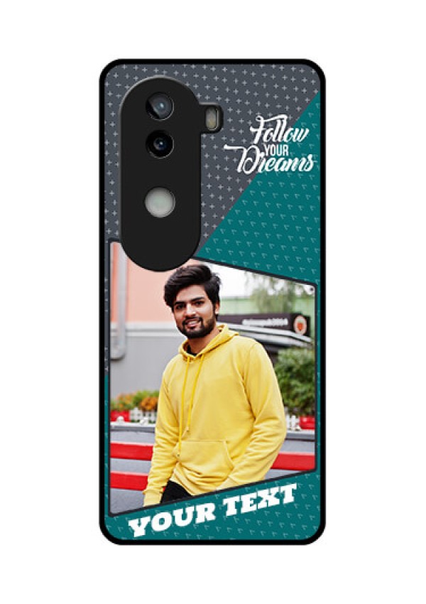 iQOO Z9s 5G Custom Glass Phone CaseBackground Pattern Design With Quote