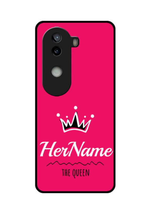 iQOO Z9s 5G Custom Glass Phone CaseQueen With Name Design