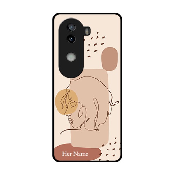 iQOO Z9s 5G Custom Glass Phone CaseCalm Woman Line Art Design iQOO Z9s 5G Custom Glass Phone CaseCalm Woman Line Art Design