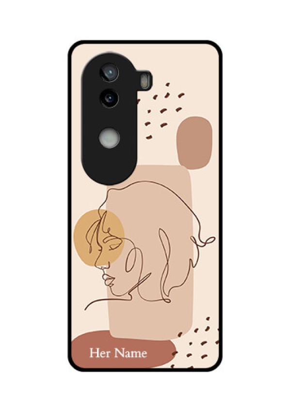 iQOO Z9s 5G Custom Glass Phone CaseCalm Woman Line Art Design