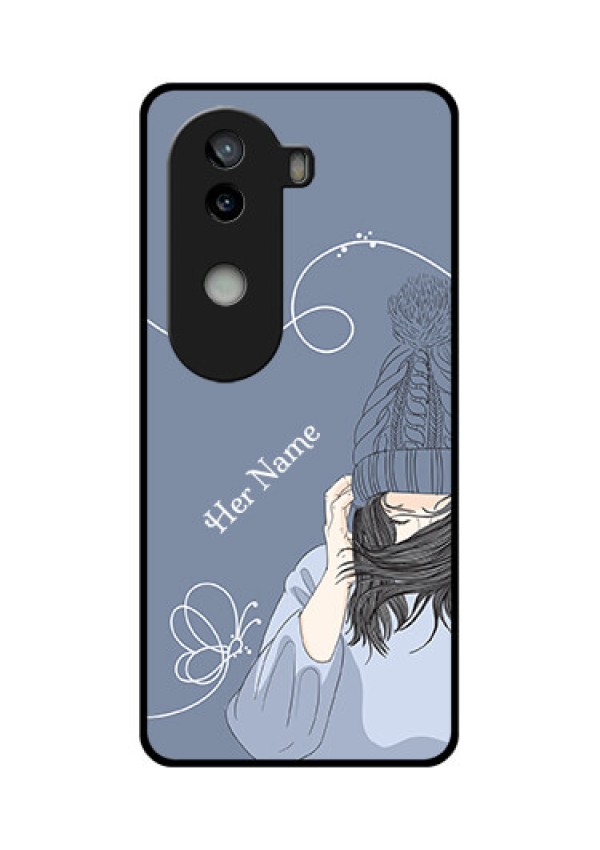 iQOO Z9s 5G Custom Glass Phone CaseGirl In Winter Outfit Design