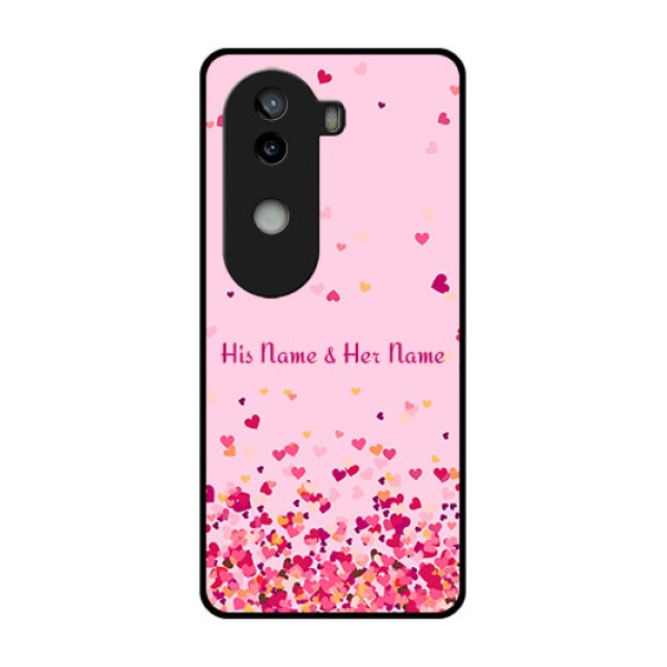 iQOO Z9s 5G Custom Glass Phone CaseFloating Hearts Design