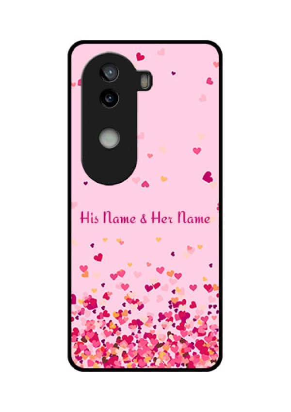 iQOO Z9s 5G Custom Glass Phone CaseFloating Hearts Design