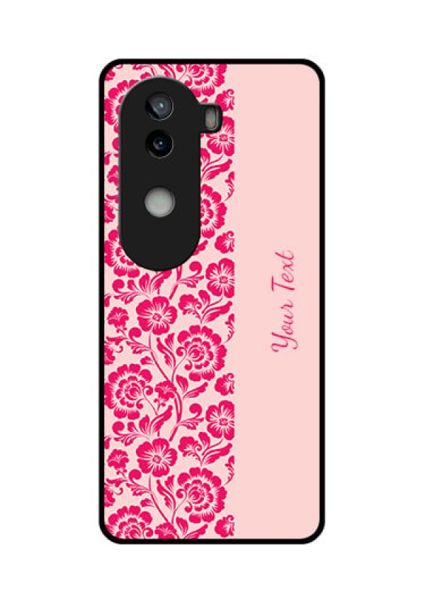 iQOO Z9s 5G Custom Glass Phone CaseAttractive Floral Pattern Design