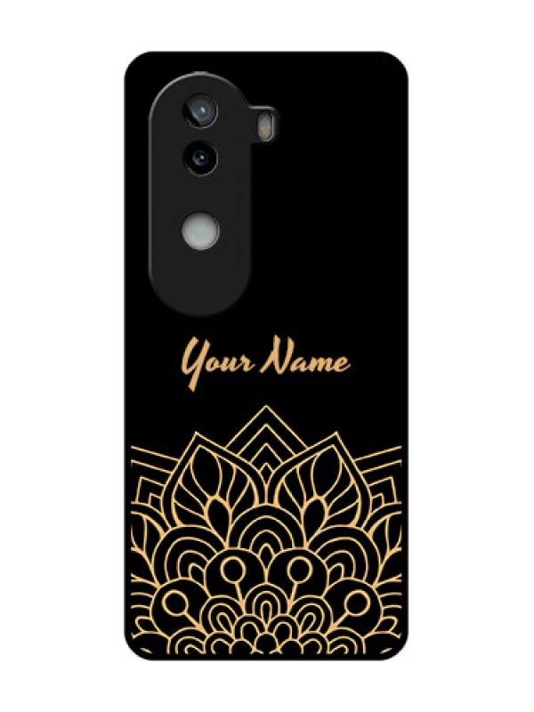 Custom iQOO Z9s 5G Custom Glass Phone CaseGolden Mandala Design