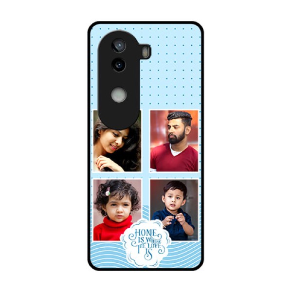 iQOO Z9s 5G Custom Glass Phone CaseCute Love Quote With 4 Pic Upload Design iQOO Z9s 5G Custom Glass Phone CaseCute Love Quote With 4 Pic Upload Design
