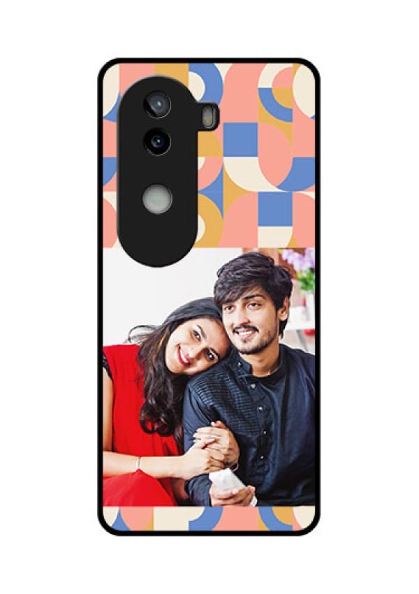 iQOO Z9s 5G Custom Glass Phone CaseSemi - Circle Maze Pattern Design