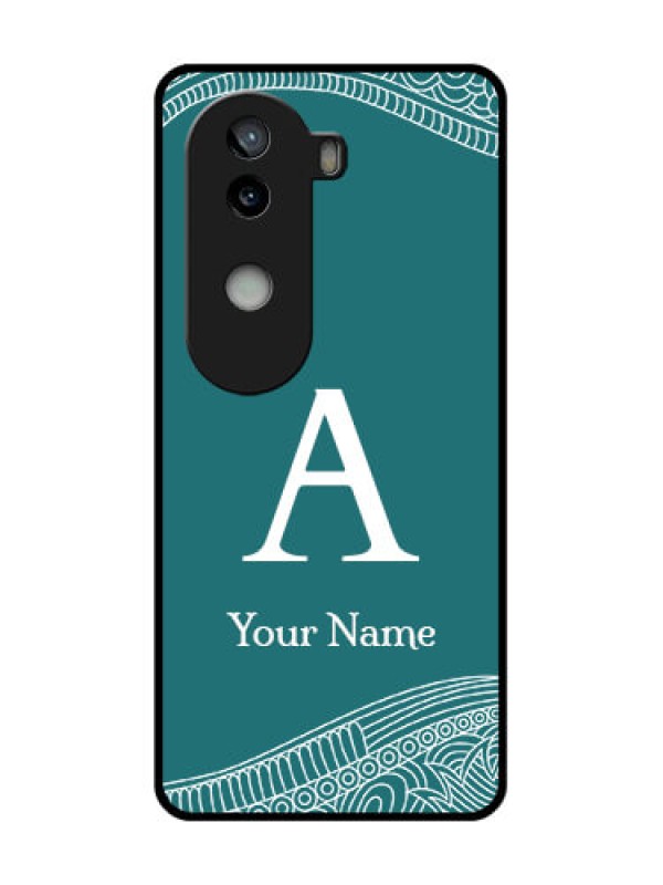 Custom iQOO Z9s 5G Custom Glass Phone CaseLine Art Pattern With Custom Name Design
