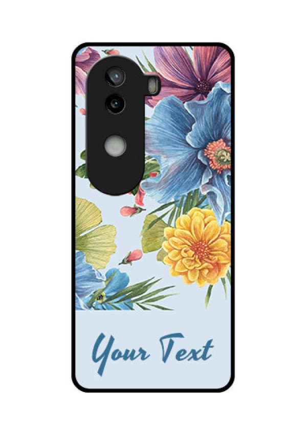 iQOO Z9s 5G Custom Glass Phone CaseStunning Watercolored Flowers Painting Design