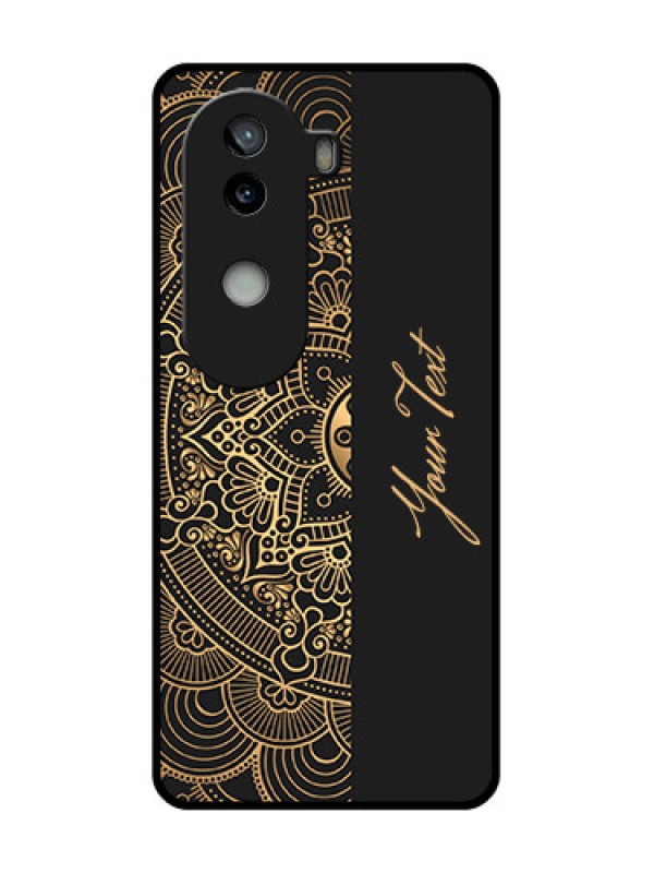 Custom iQOO Z9s 5G Custom Glass Phone CaseMandala Art With Custom Text Design