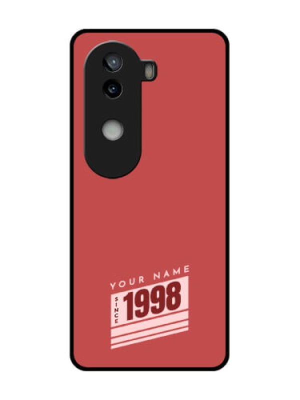 Custom iQOO Z9s 5G Custom Glass Phone CaseRed Custom Year Of Birth Design