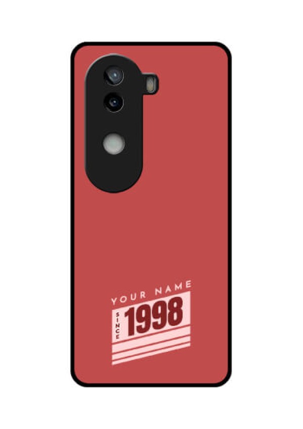iQOO Z9s 5G Custom Glass Phone CaseRed Custom Year Of Birth Design
