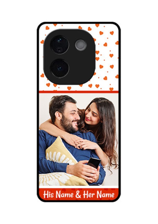 iQOO Z9s Pro 5G Custom Glass Phone CaseOrange Love Symbol Design