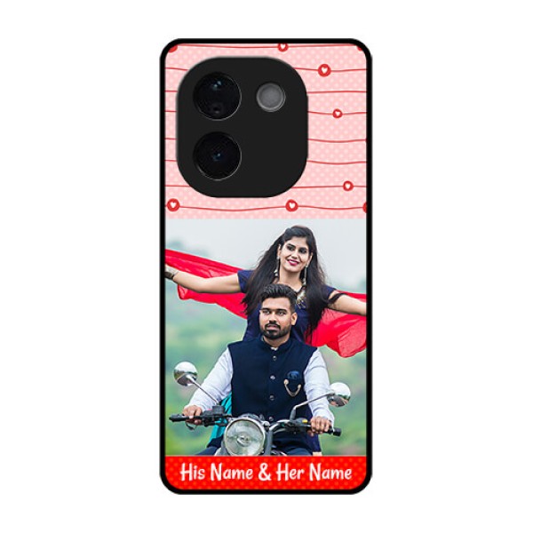 iQOO Z9s Pro 5G Custom Glass Phone CaseRed Pattern Case Design