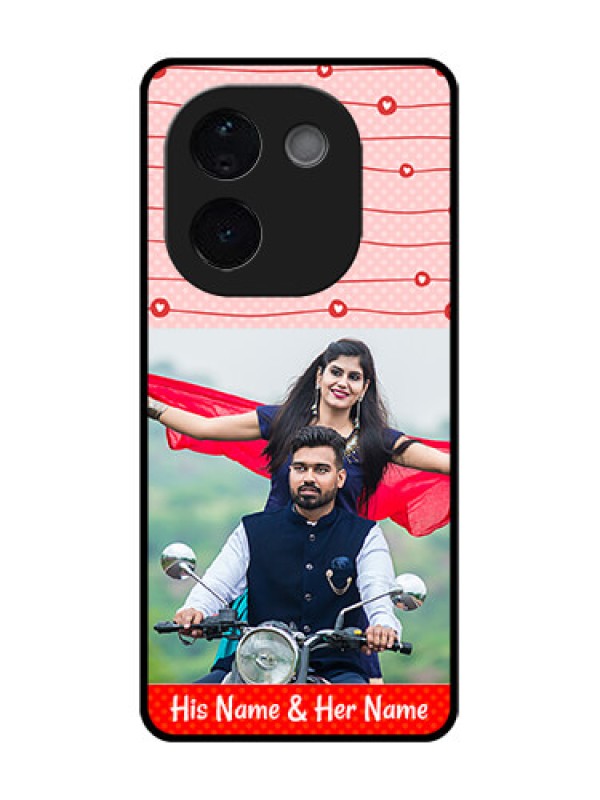 Custom iQOO Z9s Pro 5G Custom Glass Phone CaseRed Pattern Case Design