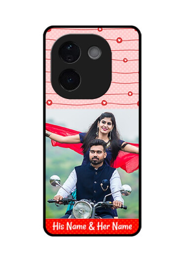 iQOO Z9s Pro 5G Custom Glass Phone CaseRed Pattern Case Design