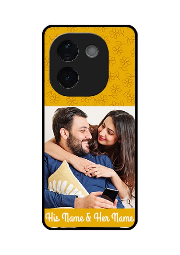 iQOO Z9s Pro 5G Custom Glass Phone CaseYellow Floral Design