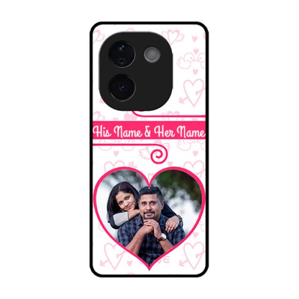 iQOO Z9s Pro 5G Custom Glass Phone CaseHeart Shape Love Design