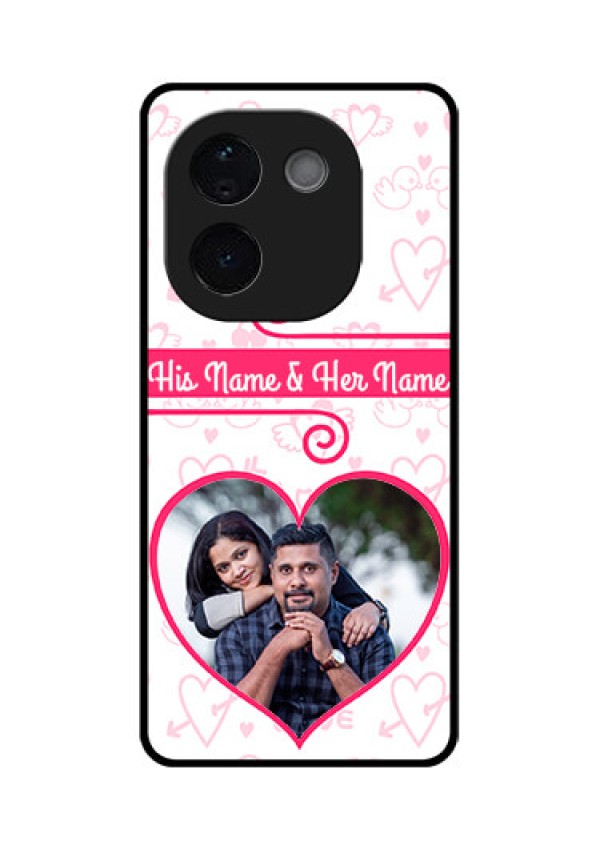 iQOO Z9s Pro 5G Custom Glass Phone CaseHeart Shape Love Design