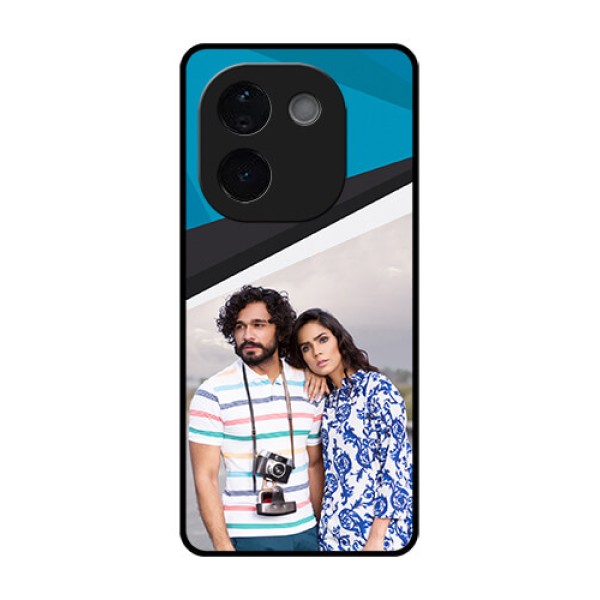 iQOO Z9s Pro 5G Custom Glass Phone CaseSimple Pattern Photo Upload Design